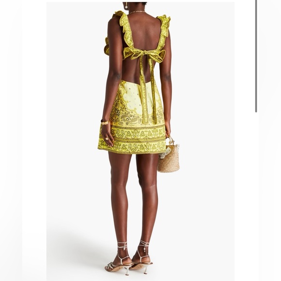 Zimmermann bandana paisley yellow matchmaker frill dress size 1 - Picture 3 of 3